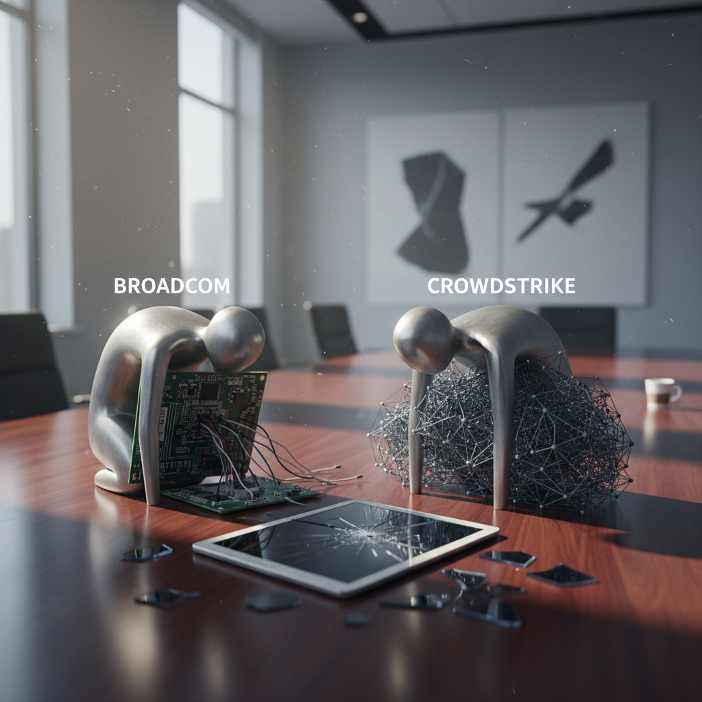 Technologieaandelen onder druk: Broadcom en CrowdStrike teleurstellen